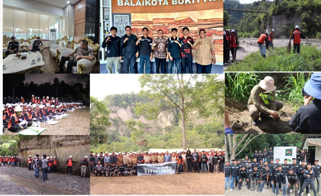 Himpunan Mahasiswa Teknik Pertambangan (HMTP) Fakultas Teknik Universitas Negeri Padang (UNP) menggelar Bakti Bumi Mahasiswa 2026 di kawasan Ngarai Sianok dan Taman Panorama Lubang Jepang, Kota Bukittinggi.